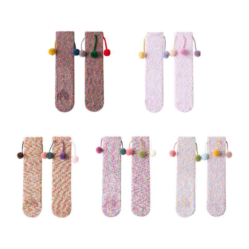 Sweetnana Cozy Women’s Crew Socks, Cute and Non-Slip Fuzzy Socks from the Fantasy Starry Sky Series, Thickened for Winter Comfort