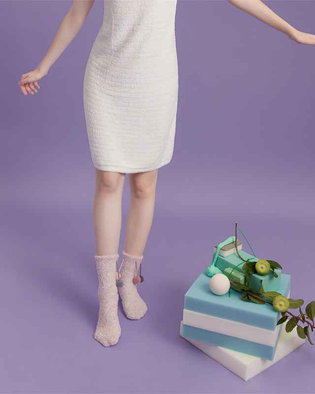 Sweetnana Cozy Women’s Crew Socks, Cute and Non-Slip Fuzzy Socks from the Fantasy Starry Sky Series, Thickened for Winter Comfort