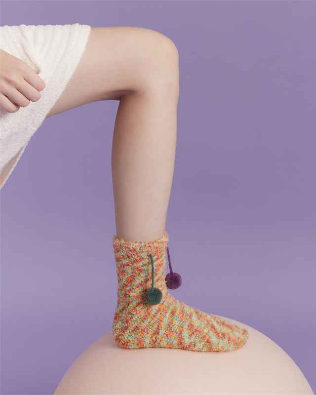 Sweetnana Cozy Women’s Crew Socks, Cute and Non-Slip Fuzzy Socks from the Fantasy Starry Sky Series, Thickened for Winter Comfort