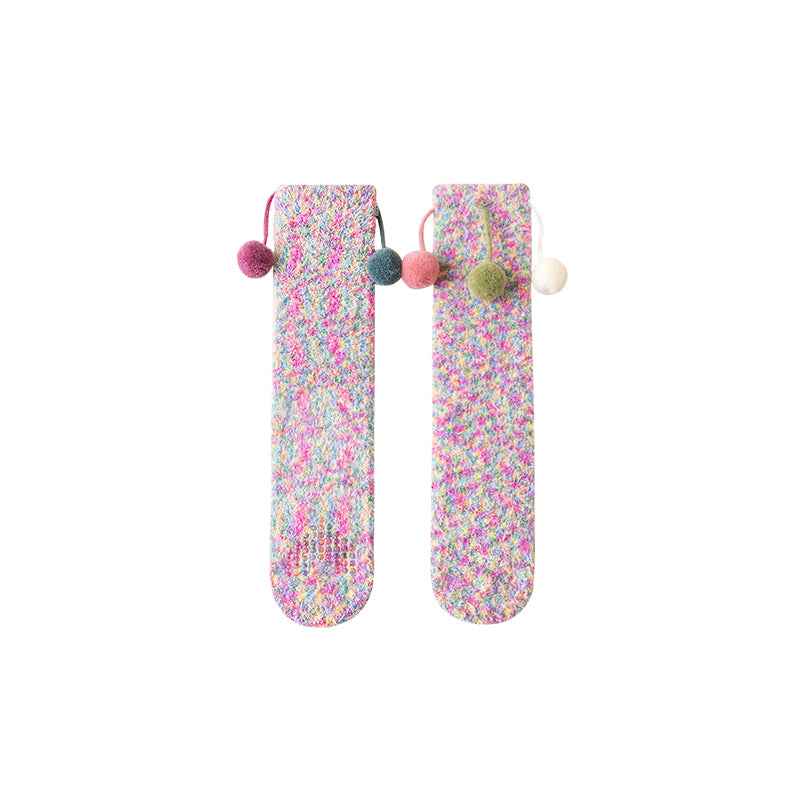Sweetnana Cozy Women’s Crew Socks, Cute and Non-Slip Fuzzy Socks from the Fantasy Starry Sky Series, Thickened for Winter Comfort