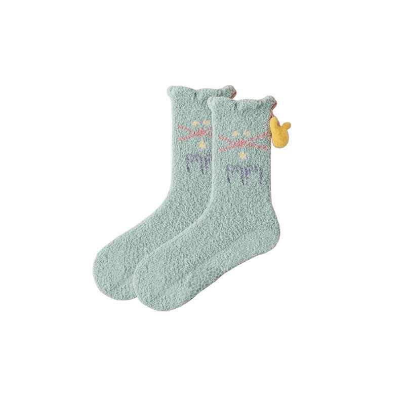 Sweetnana Women's Cozy Fuzzy Socks, Funny Cats and Dogs Crew Socks, Colorful and Cute Non-Slip Slipper Socks, Ideal for Winter and Indoor Wear