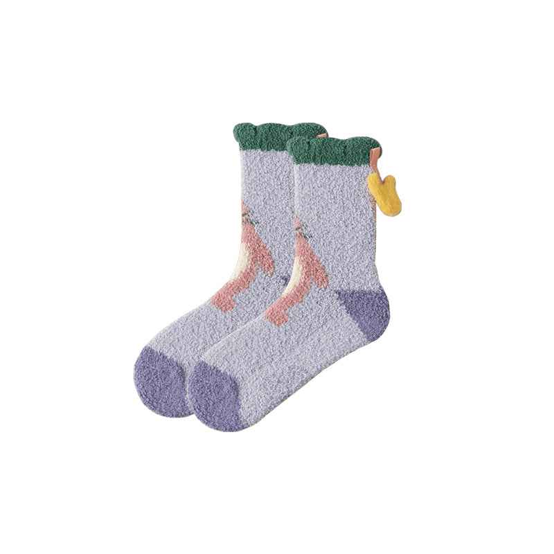 Sweetnana Women's Cozy Fuzzy Socks, Funny Cats and Dogs Crew Socks, Colorful and Cute Non-Slip Slipper Socks, Ideal for Winter and Indoor Wear