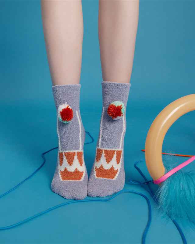 Sweetnana Cozy Cartoon Pattern Crew Socks for Women, Thickened Fuzzy Winter Stockings, Cute Tube Socks, Super Soft and Warm Women’s Cozy Socks for All-Day Comfort