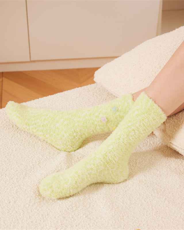 Sweetnana Women’s Crew Socks 2-Pack - Dream Artist Series Cozy Fuzzy Socks, Super Soft Thickened Socks, Cute and Colorful Winter Stockings, Perfect Lounge Wear Socks