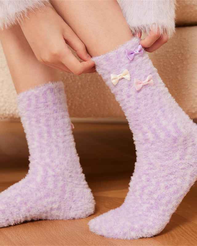 Sweetnana Women’s Crew Socks 2-Pack - Dream Artist Series Cozy Fuzzy Socks, Super Soft Thickened Socks, Cute and Colorful Winter Stockings, Perfect Lounge Wear Socks