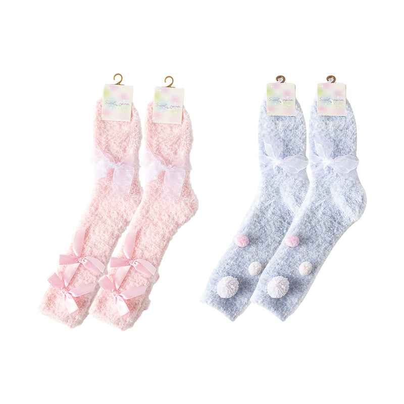 Sweetnana Women’s Crew Socks 2-Pack - Dream Artist Series Cozy Fuzzy Socks, Super Soft Thickened Socks, Cute and Colorful Winter Stockings, Perfect Lounge Wear Socks