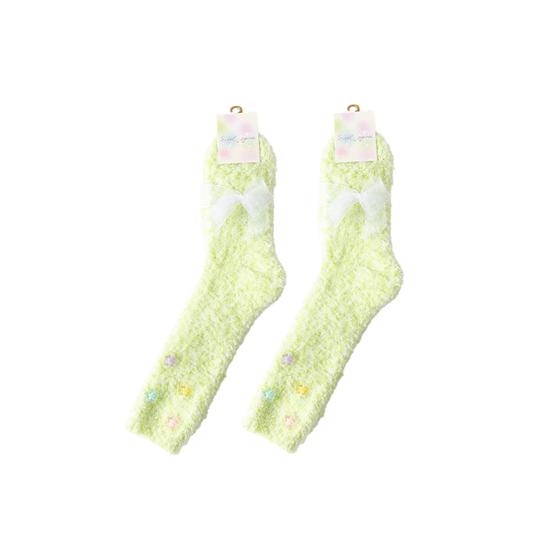 Sweetnana Dream Artist Series - 居心地の良い女性用クルーソックス、超ソフトでかわいいカラフルなふわふわソックス、厚手の冬用ストッキング、ラウンジウェアに最適