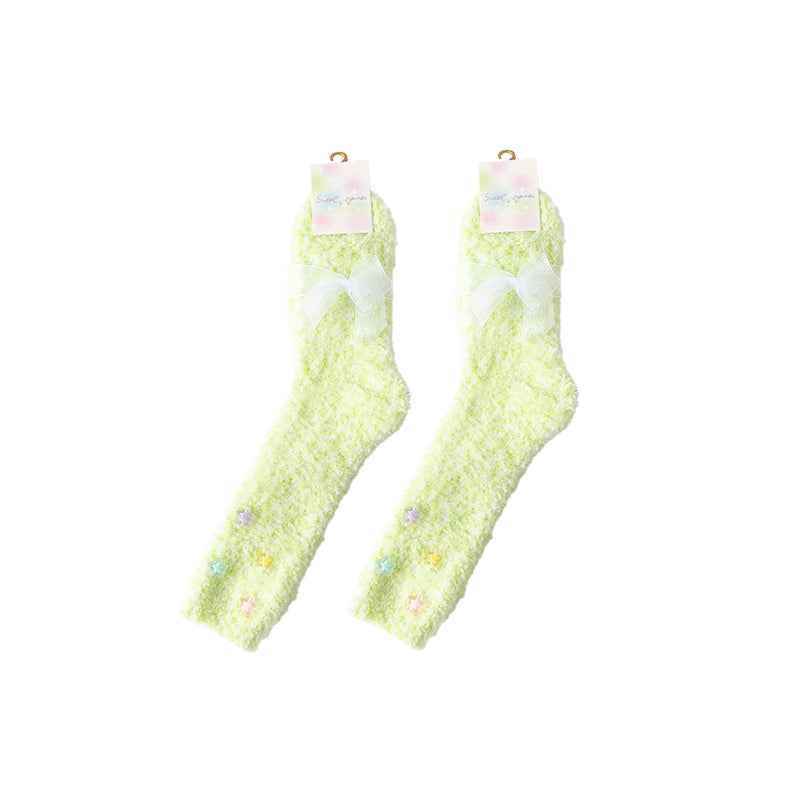 Sweetnana Dream Artist Series - Cozy Women’s Crew Socks, Super Soft and Cute Colorful Fuzzy Socks, Thickened Winter Stockings, Perfect for Lounge Wear