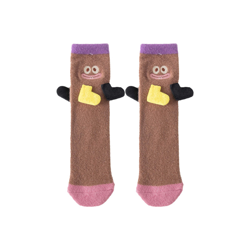 Sweetnana Cozy Crew Socks for Women & Kids - 搞笑大耳系列可愛毛絨管襪 - 加厚休閒冬季長襪
