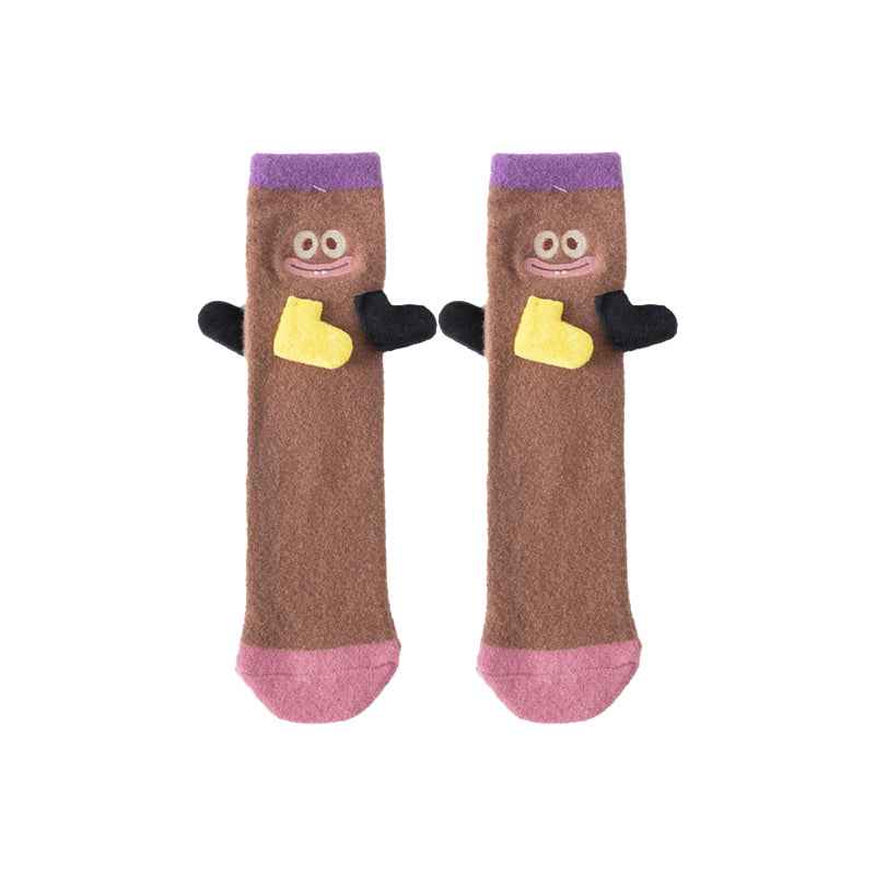 Sweetnana Cozy Crew Socks for Women & Kids - Funny Big Ears Series Cute Fuzzy Tube Socks - Thickened Lounge Wear Winter Stockings