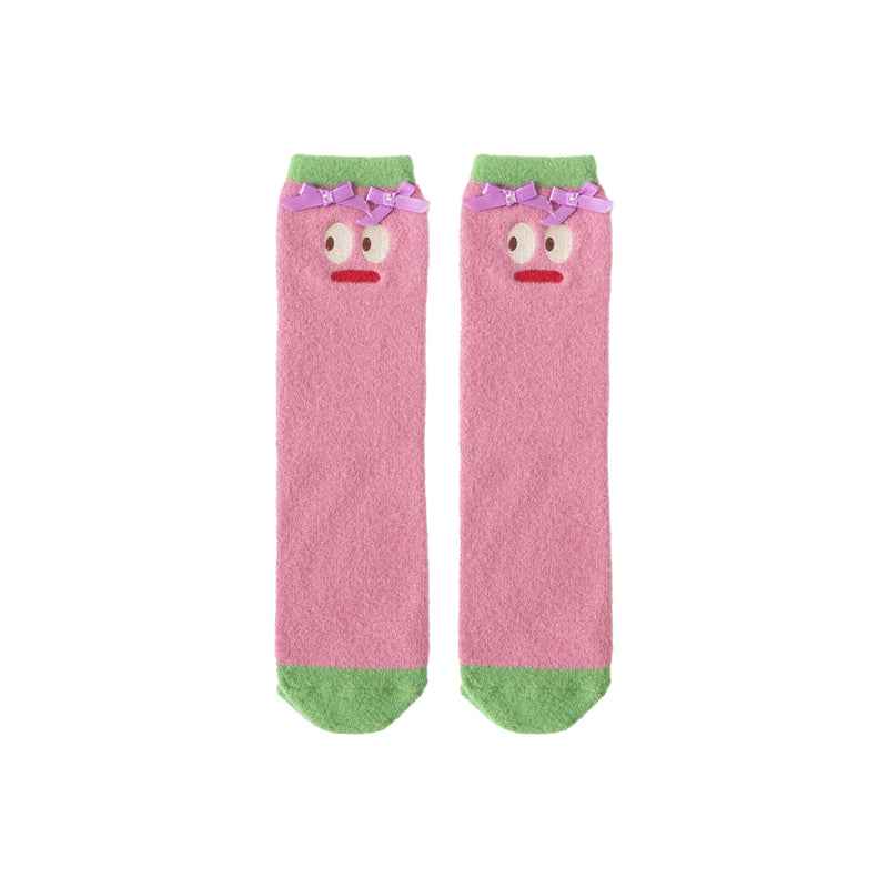 Sweetnana Cozy Crew Socks for Women & Kids - Funny Big Ears Series Cute Fuzzy Tube Socks - Thickened Lounge Wear Winter Stockings