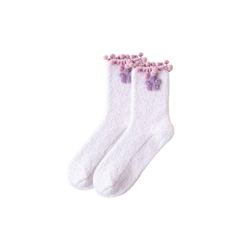 Sweetnana Cute and Cozy Women’s Crew Socks, Perfect for Winter, Non-Slip and Fuzzy for Extra Comfort
