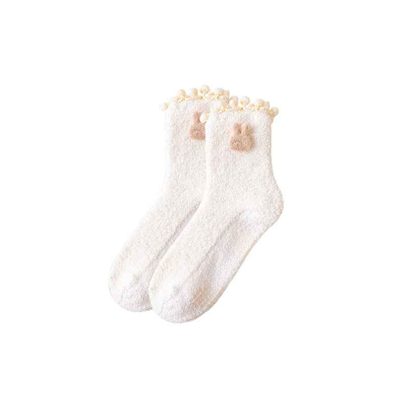 Sweetnana Cute and Cozy Women’s Crew Socks, Perfect for Winter, Non-Slip and Fuzzy for Extra Comfort