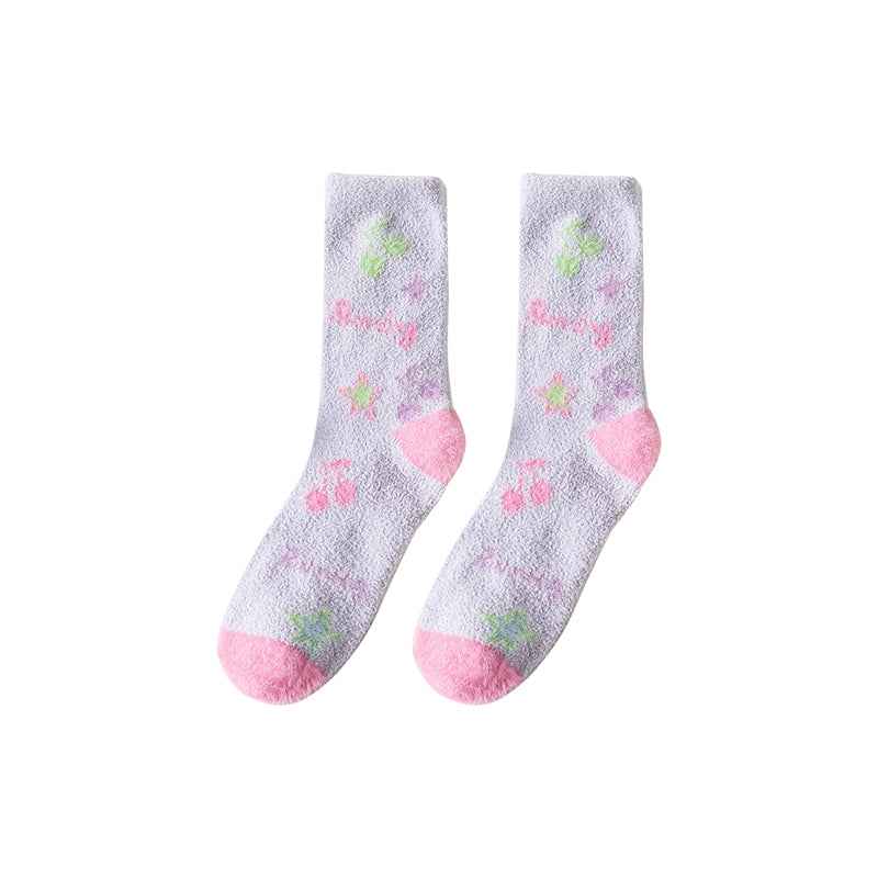 Sweetnana Cozy Crew Socks for Women – Fuzzy, Super Cute Painted Series, Warm Socks Perfect for Winter Stockings and Sleep