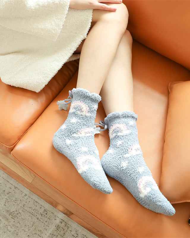 Sweetnana 3-Pack Cozy Crew Socks for Women – Super Soft Fuzzy Socks, Thickened and Non-Slip, Cute Universe Space Series for Winter Stockings and Lounge Wear