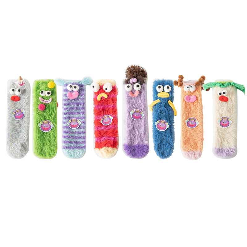 Sweetnana Cute & Cozy Fuzzy Crew Socks for Women & Men, Funny Guys Series, Thickened and Colorful Tube Socks, Perfect for Winter Stockings