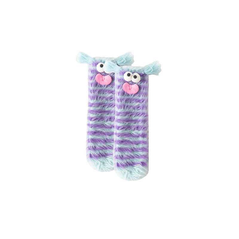 Sweetnana Cute & Cozy Fuzzy Crew Socks for Women & Men, Funny Guys Series, Thickened and Colorful Tube Socks, Perfect for Winter Stockings