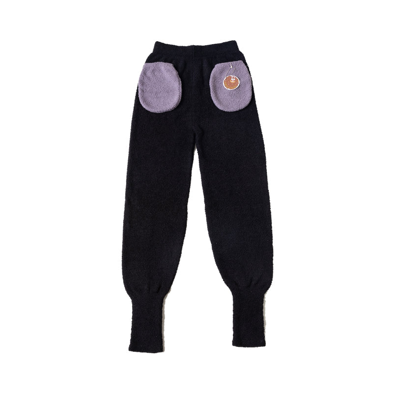 Sweetnana 2024 F/W 단색 일본 스타일 홈 팬츠, 코랄 플리스 원단, 두껍고 따뜻하며, 발목 밴딩 팬츠, 편안한 착용감과 참신한 디자인, 외출복으로도 착용 가능.