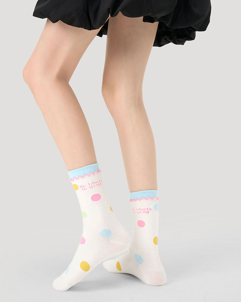 3-Pack Women's Crew Socks Cartoon Coconut Bunny Series Seamless Socks