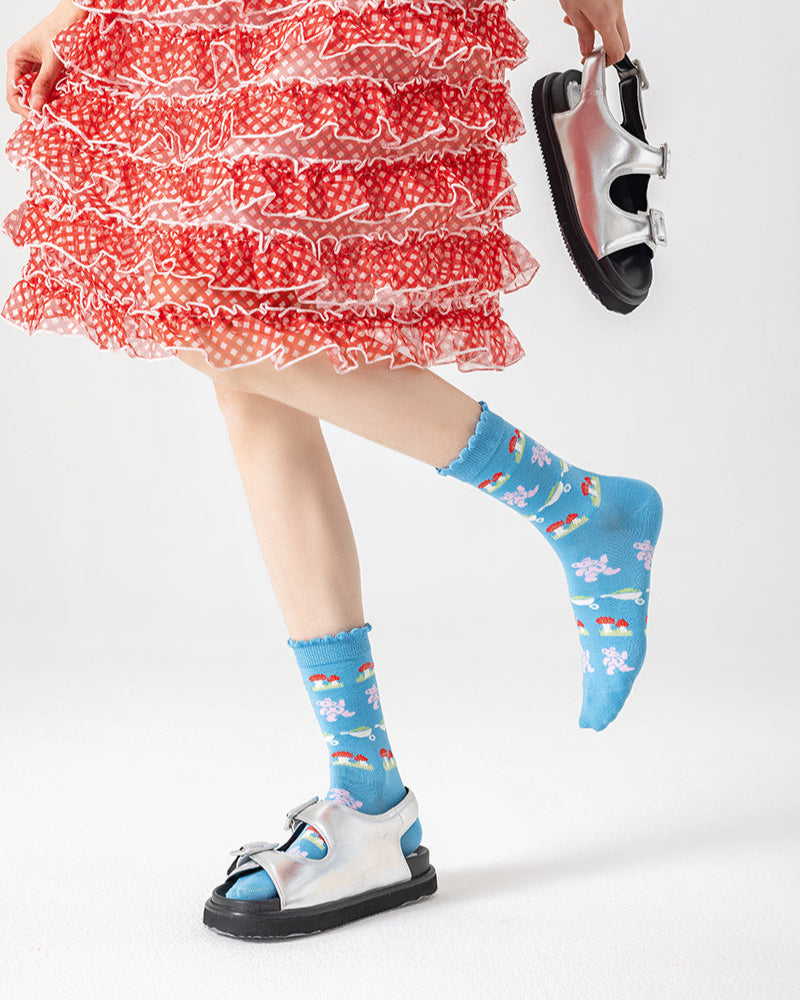 3-Pack Sweet Berries Series Women's  Cute Casual Crew Cotton Socks