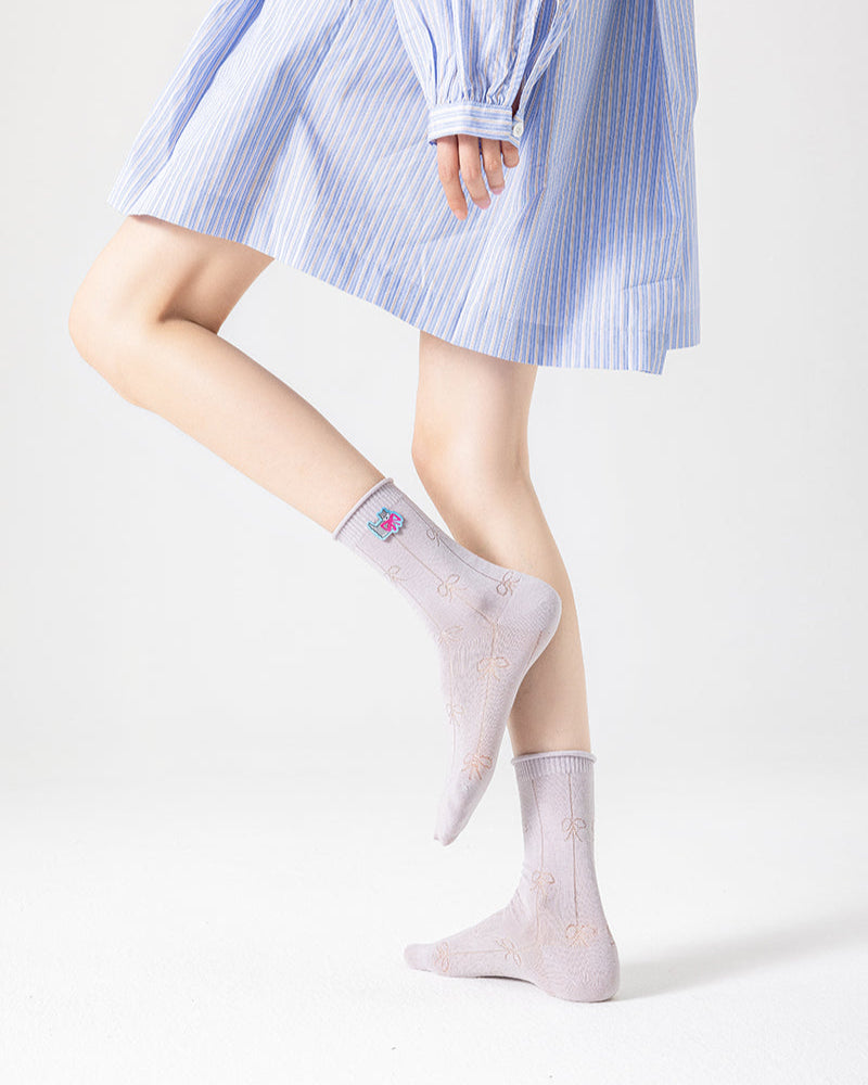 3-Pack Sweet Dreams Series Cotton Crew Socks Design Fashion - SWEET NANA
