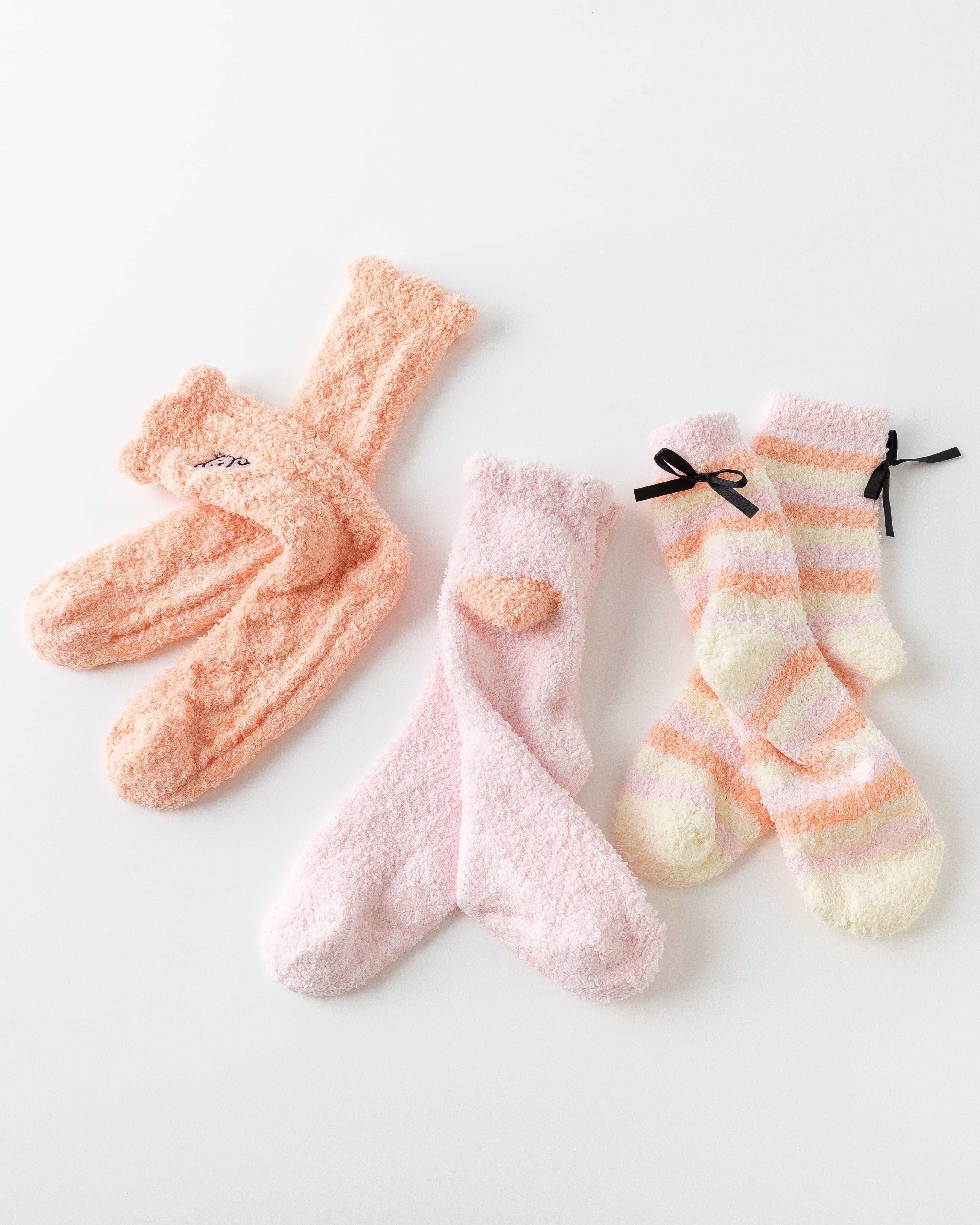 3-Pack Women Crew Socks Fuzzy Colorful Thick Warm Soft Non Slip