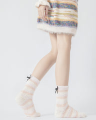 3組合女款中筒襪｜絨毛彩色、加厚保暖、柔軟防滑