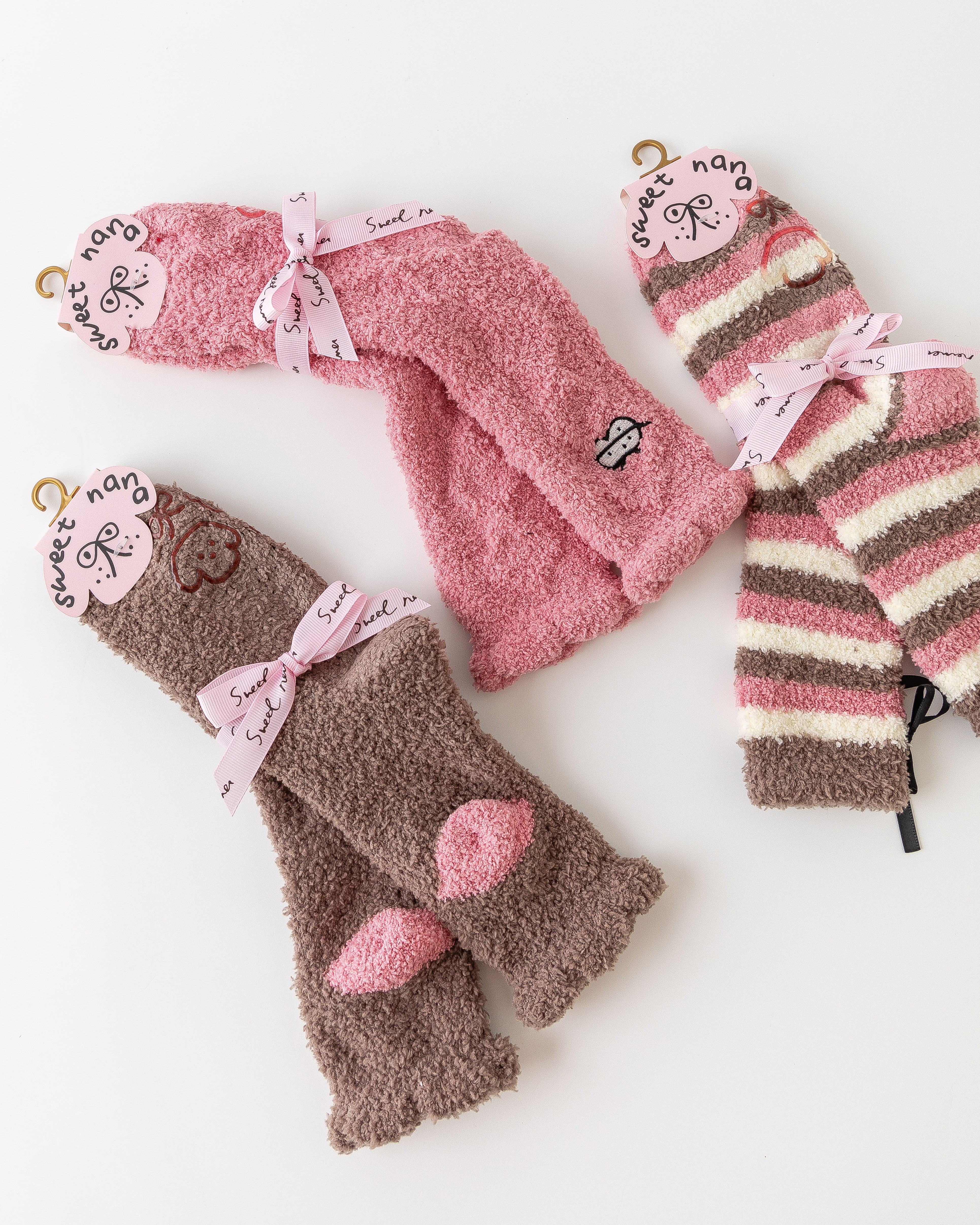 3-Pack Women Crew Socks Fuzzy Fluffy Plush Thick Warm Soft Cozy