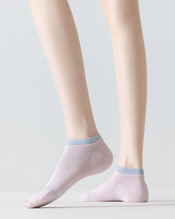 3-Pack Women's No Show Socks Cotton Thin Breathable Double Deck Cuff Socks