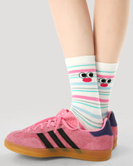 3-Pack Women's Crew Socks Cartoon Coconut Bunny Series Seamless Socks