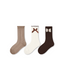 3 Pack Kids Crew Socks Cocoa Crisp Bow Ruffle Combed Cotton - SWEET NANA