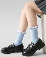 3 Pack Kids Crew Socks Moon White Sparkling Butterfly Bow Ruffle