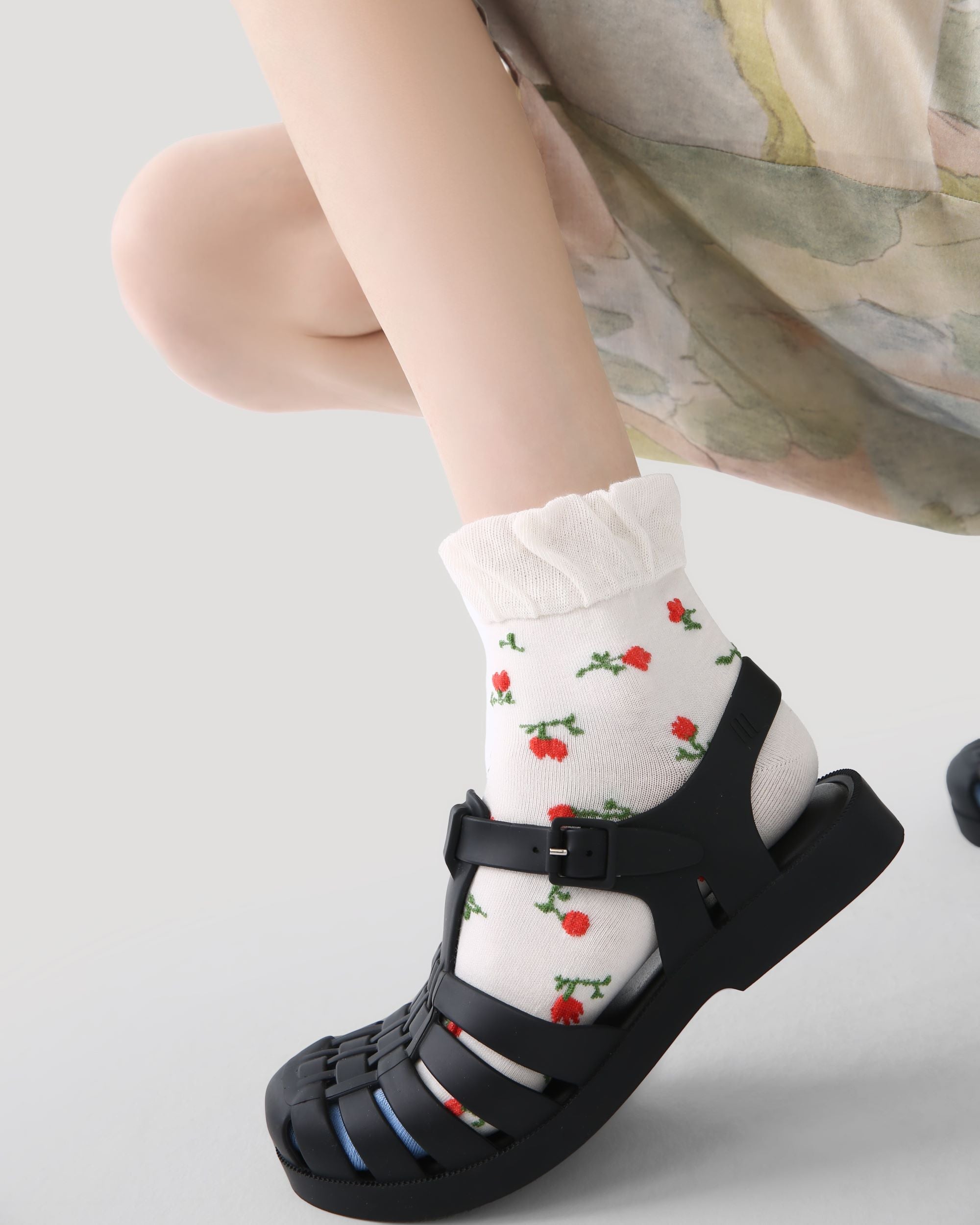 3 Pack Womens Ankle Socks Floral Polka Dot Geometric Pattern Combed Cotton