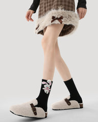 3 Pack Womens Crew Socks Bunny Crisp Cookie Cute Rabbit Cotton