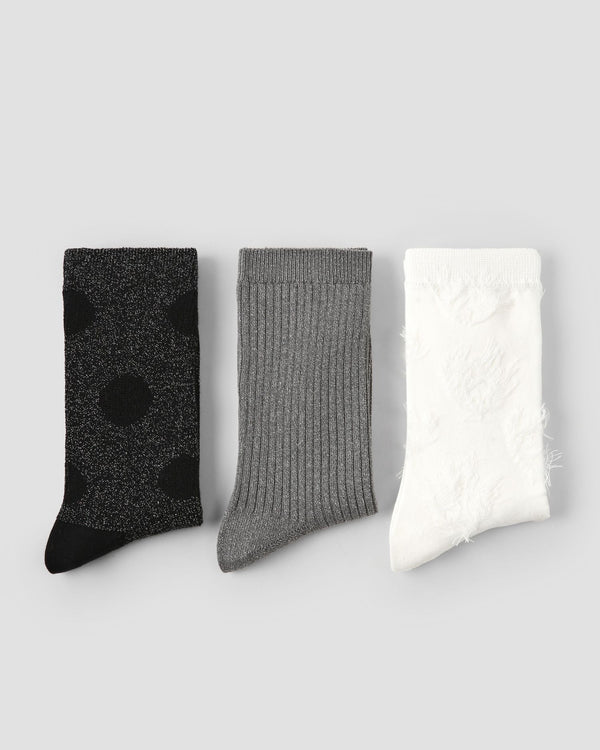 3 Pack Womens Crew Socks Cangshan Snow Series Mixed Design Soft - SWEET NANA