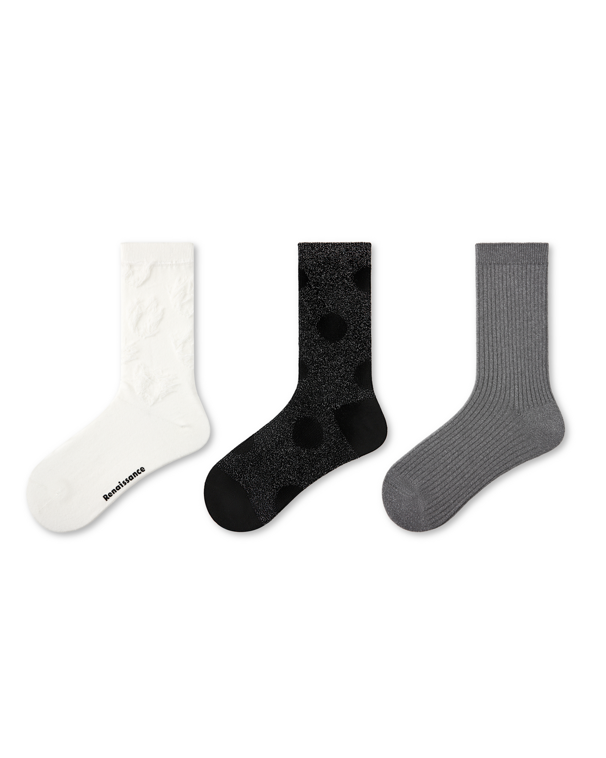 3組合女款中筒襪 Cangshan Snow 系列 混合設計 柔軟