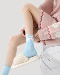 3 Pack Womens Crew Socks Cat Butterfly Dream Cute Fuzzy