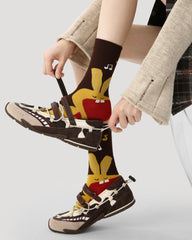 3 Pack Womens Crew Socks Circus Adventure Cute Animal Pattern