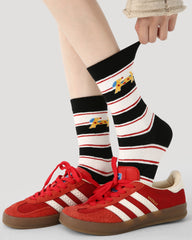 3 Pack Womens Crew Socks Circus Adventure Cute Animal Pattern