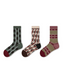 3 Pack Womens Crew Socks Matrix of Dance Geometric Pattern - SWEET NANA