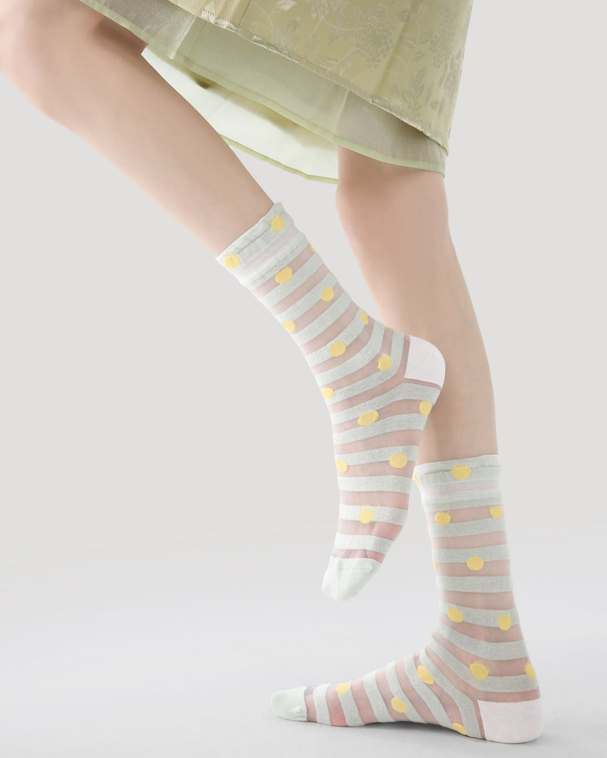 3 Pack Womens Crew Socks Pastel Floral Dot Stripe Pattern Everyday