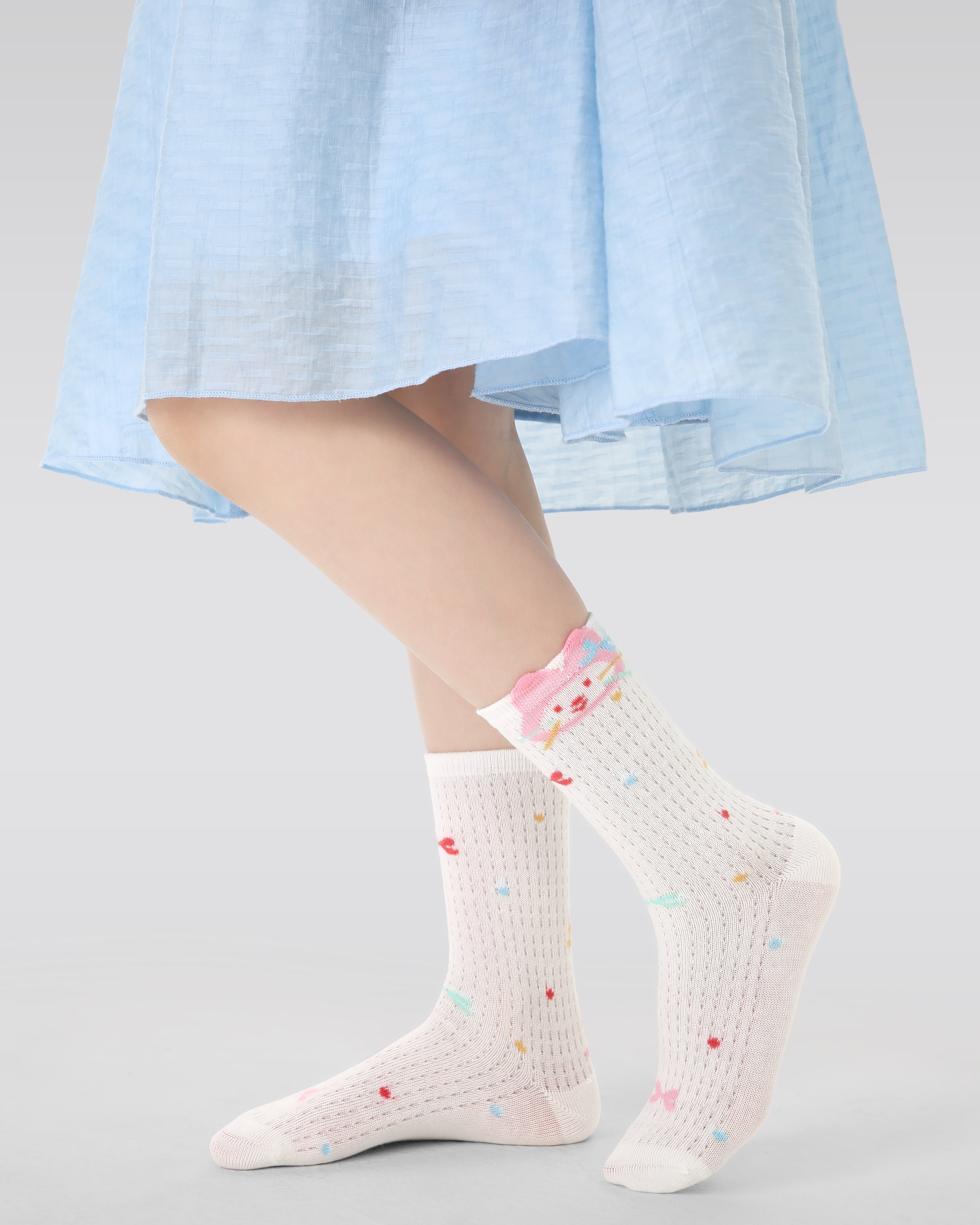 4-Pack Rainbow Bunny Series Kids Socks Thin Mesh Cute Girls Socks Secondary image