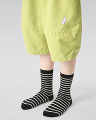 4 Pack Kids Crew Socks Black White Holiday Striped Pattern