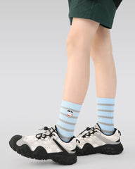 4 Pack Kids Crew Socks Puppy Planet Stripe Cute Dog Pattern Playful Socks