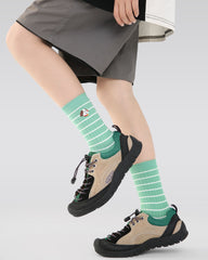 4 Pack Kids Crew Socks Puppy Planet Stripe Cute Dog Pattern Playful Socks