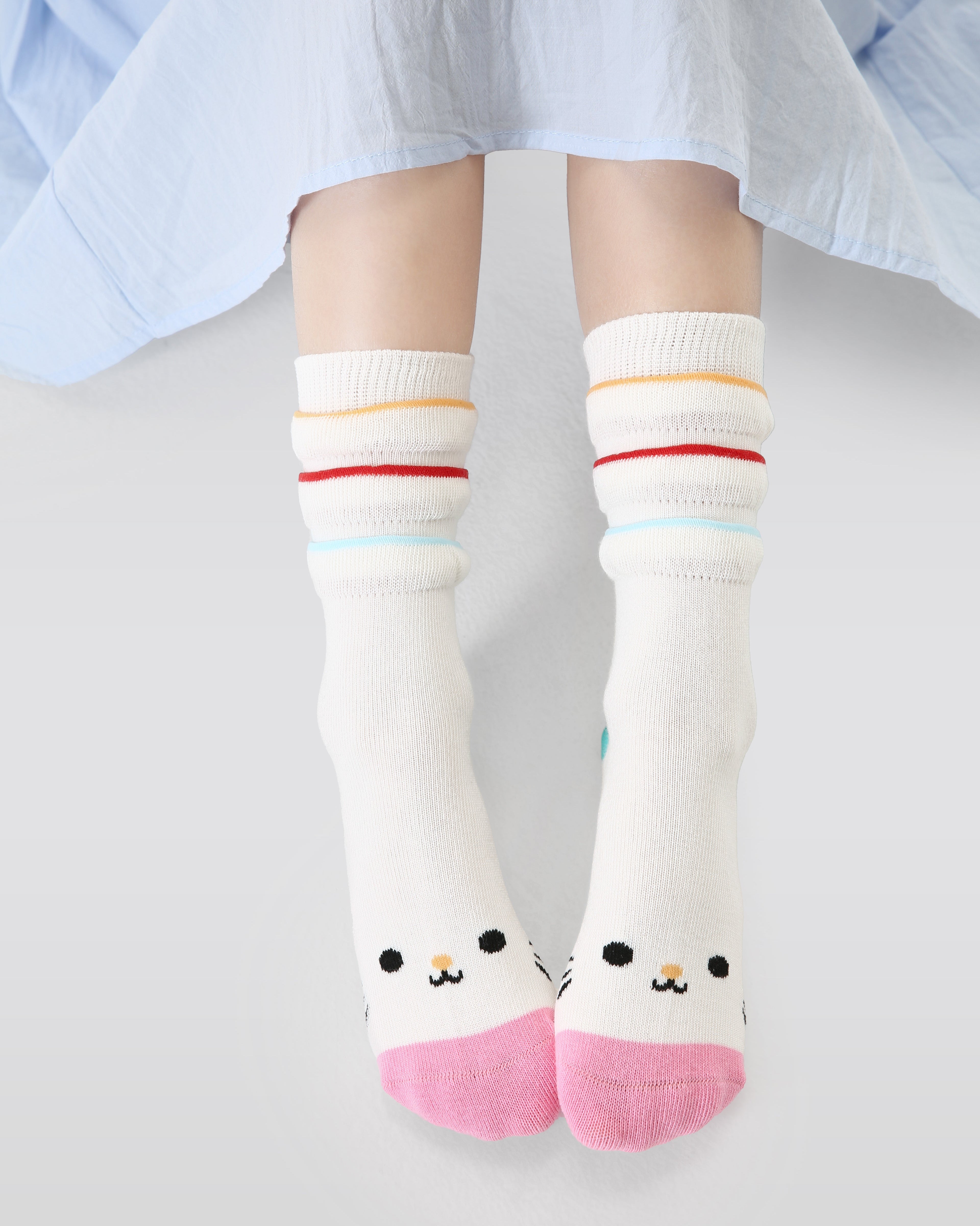 4 Pack Sweet Cats Series Kids Socks Cartoon Cute Combed Cotton Secondary image