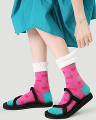 Sweetnana 5-Pack "Flower Sea" Series  Fun Women's Crew Socks Seamless Cotton with Colorful and Cute Designs Cozy for Everyday Comfort