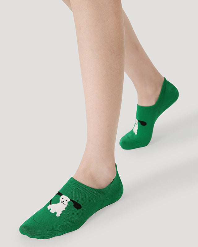 5-Pack Happy Party Series Womens No Show Socks Cotton Seamless Non Slip