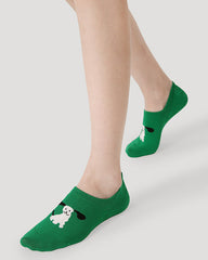 5-Pack Happy Party Series Womens No Show Socks Cotton Seamless Non Slip