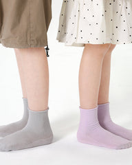 5-Pack Kids' Cotton Ankle Socks Morandi Color Mesh Casual